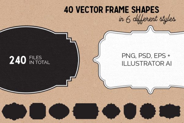 40 vector frame shapes