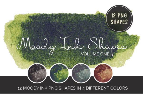 12 Moody Ink Shapes Jade