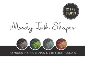 12 Moody Ink Shapes 4 colors